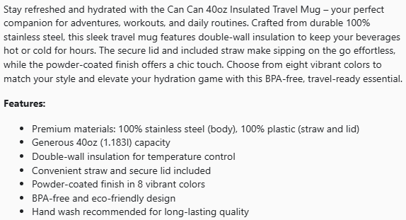 Can Can 40oz Insulated Travel Mug